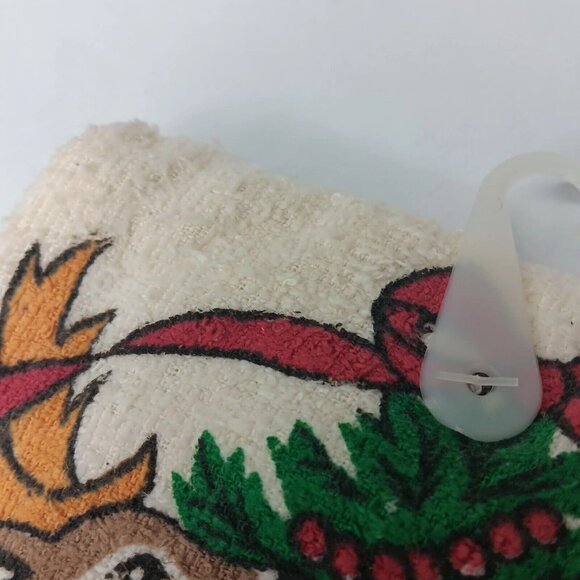 Vintage Cecil Saydah Christmas Fringe Kitchen Towel Pair Tree Reindeer New READ - Picture 9 of 12